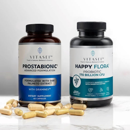 Men's Probiotic & Prostate Health Bundle for Gut and Prostate Support - Promotes Digestive Balance and Comfort