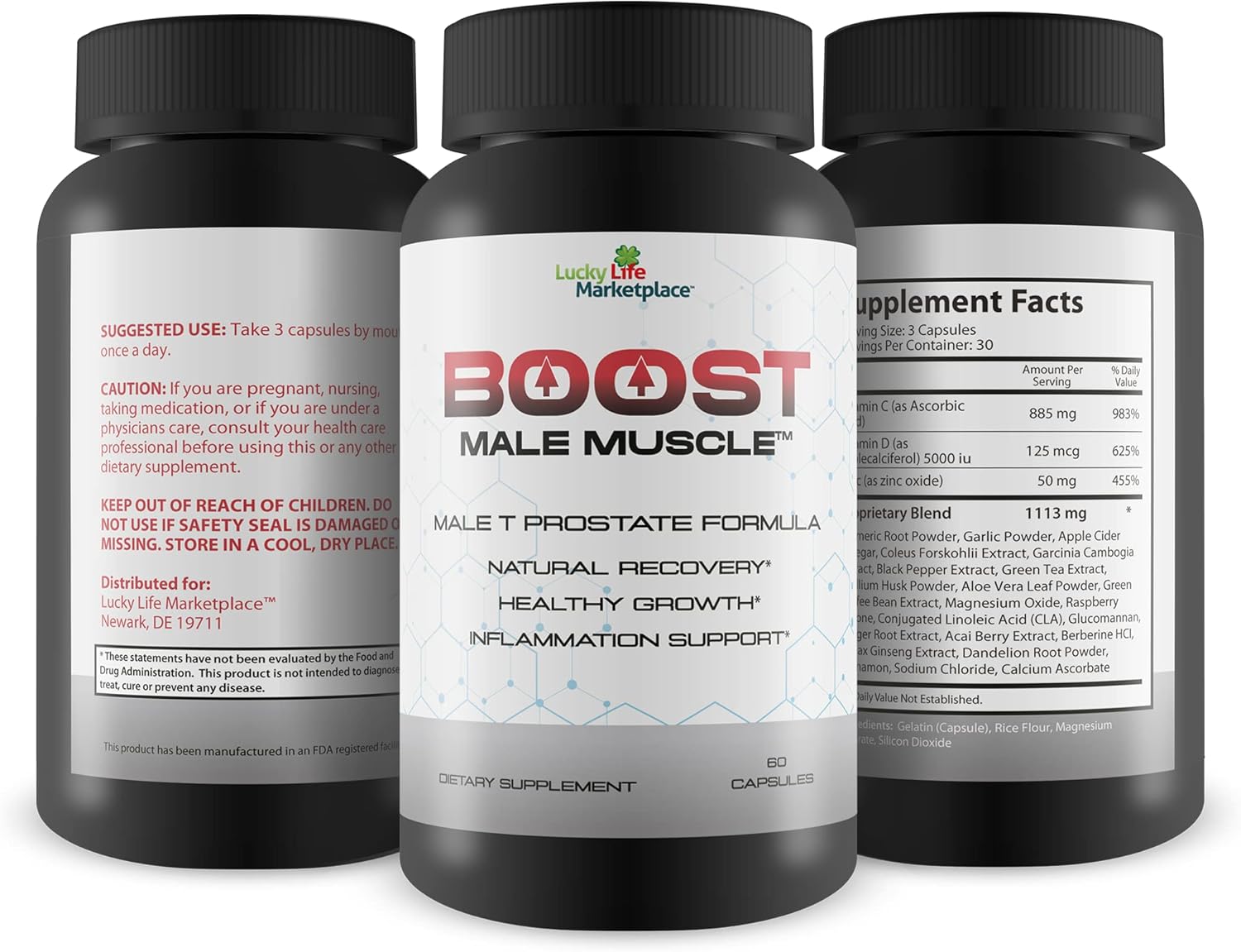 Men's Prostate Health Supplement - Boost Male Strength for Full Bladder Emptying Day & Night - Promote Blood Flow with Green Tea - Urinary Support Formula for Men