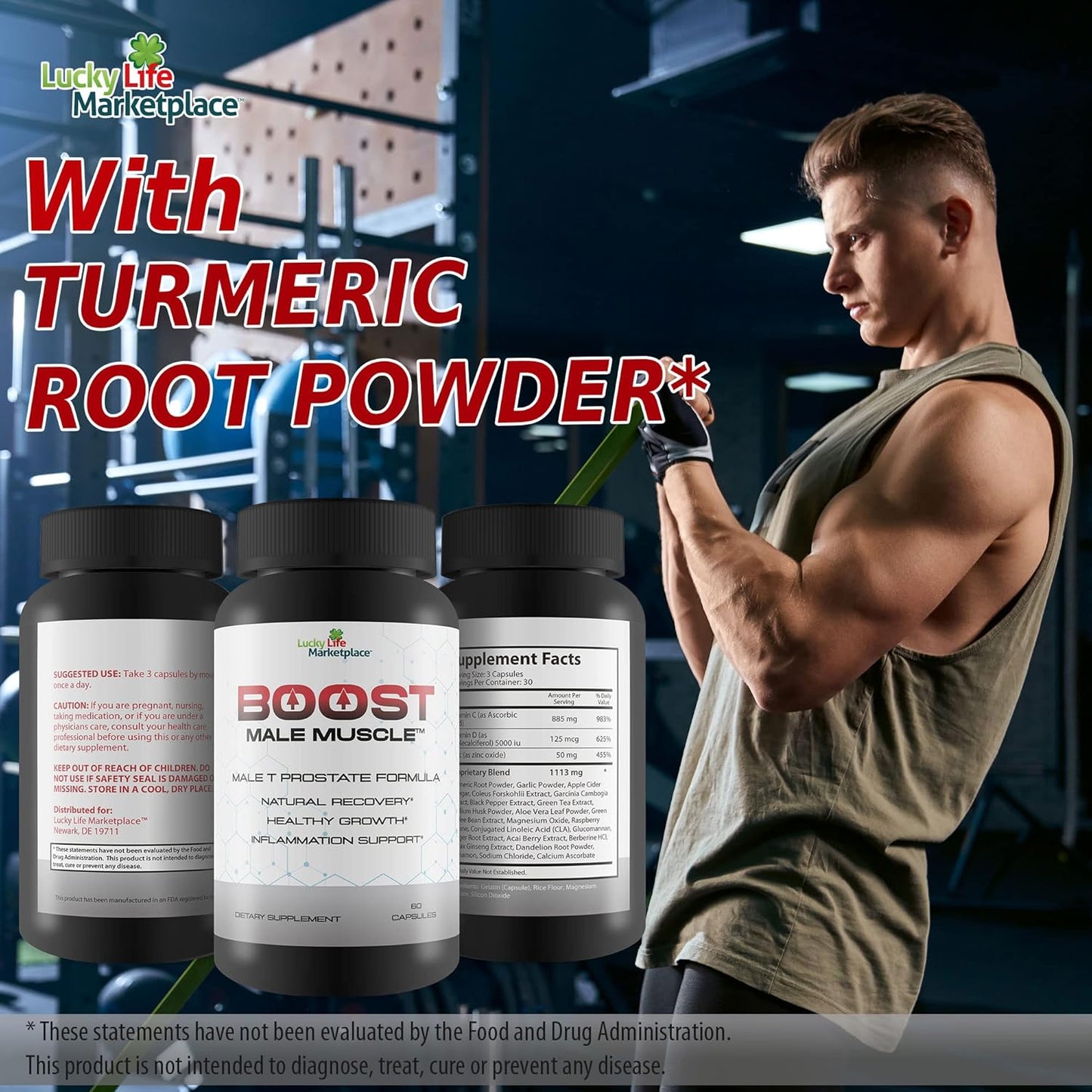 Men's Prostate Health Supplement - Boost Male Strength for Full Bladder Emptying Day & Night - Promote Blood Flow with Green Tea - Urinary Support Formula for Men