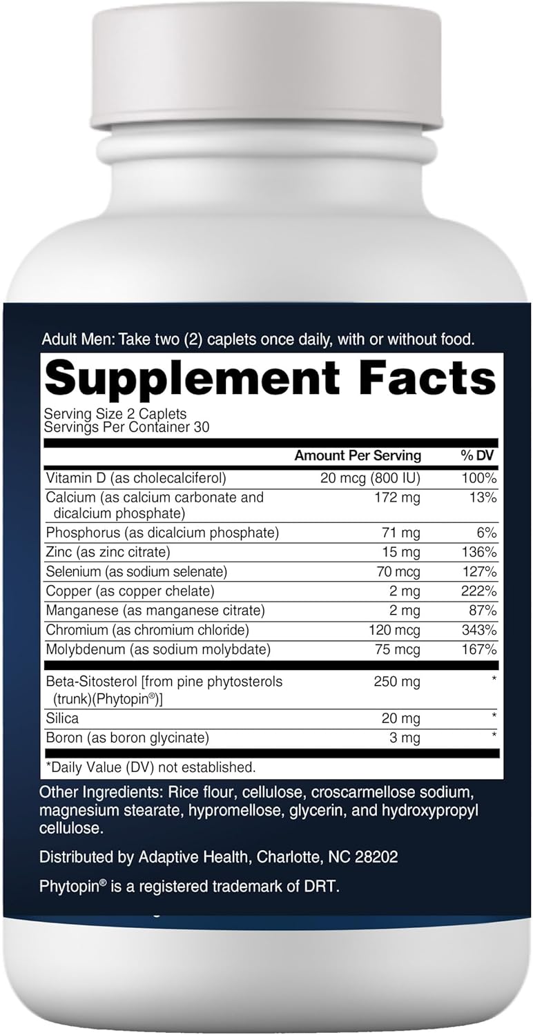 Men's Prostate Health Supplement - Promote Sleep, Reduce Bathroom Trips, Support Healthy Bladder & Prostate, Beta Sitosterol (120 Count)