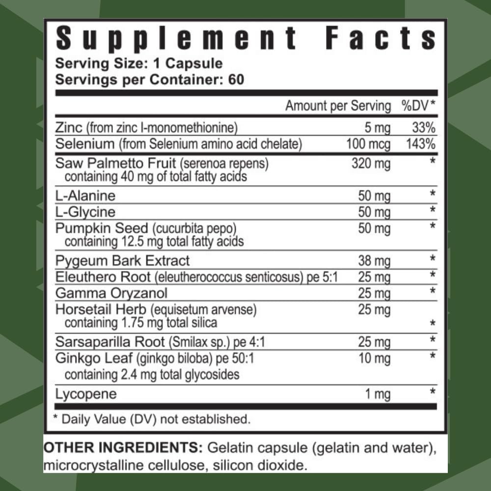 Men's Prostate Health Supplement - Saw Palmetto + 9 Herb Blend - DHT Support - 60 Capsules