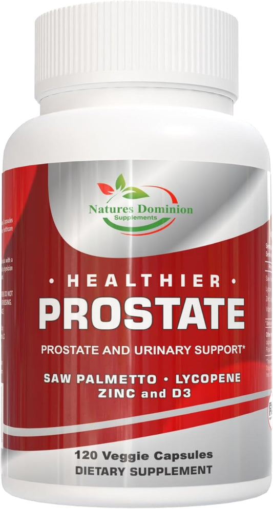 Men's Prostate Health Supplement with Saw Palmetto, Lycopene, Zinc, and Vitamin D3 for Bladder Control and Prostate Support
