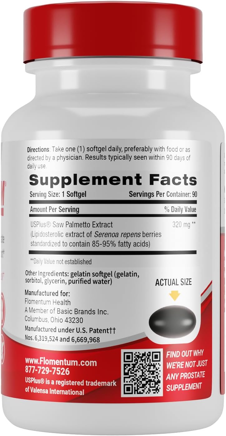 Men's Prostate Health Supplement with Saw Palmetto - Supports Prostate Function & Urinary Flow - 320mg Daily - 180 Count