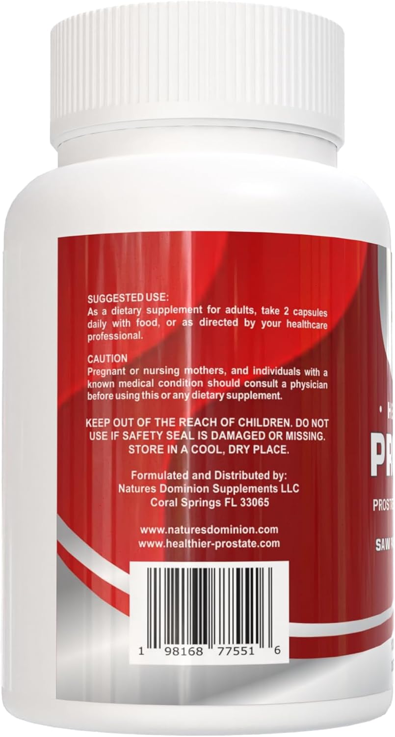 Men's Prostate Health Supplement with Saw Palmetto, Lycopene, Zinc, and Vitamin D3 for Bladder Control and Prostate Support