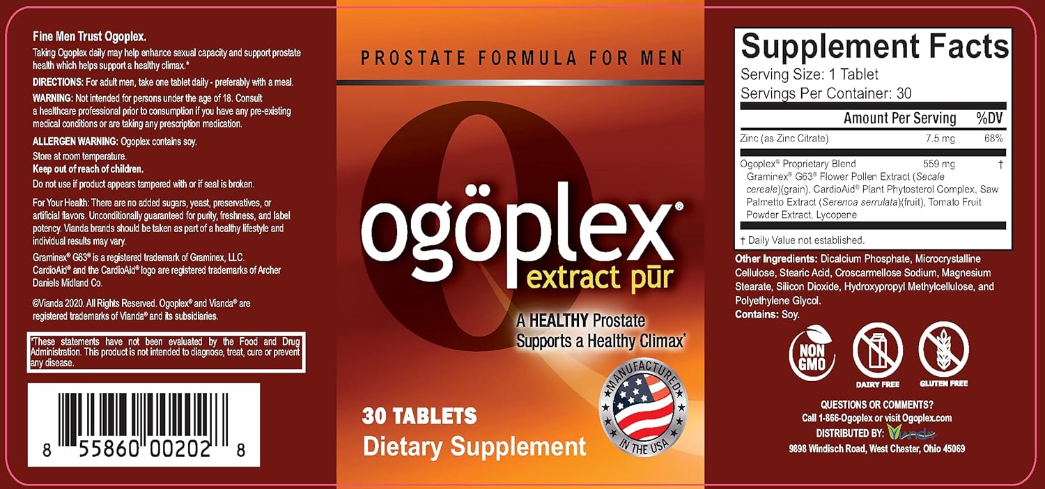 Men's Prostate Health Supplement with Swedish Flower Pollen, Saw Palmetto & Lycopene - 3 Pack of 30 Tablets - 1 A Day Formula