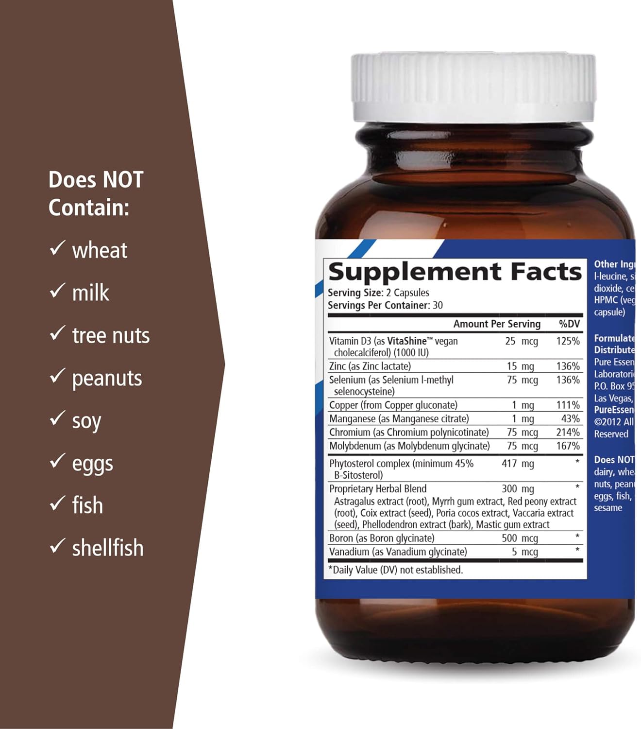 Men's Prostate Health Supplement with Vitamin D3, Selenium, and Zinc - Herbal Capsules for Prostate Support - 60 Count