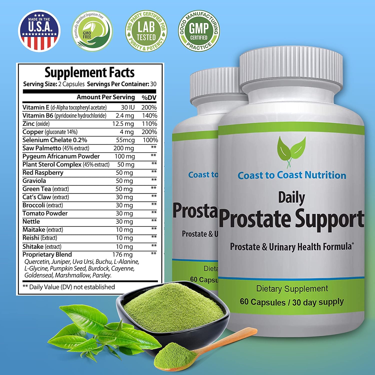 Men's Prostate Health Supplements - Saw Palmetto, Beta Sitosterol, Zinc, Pygeum - Supports Enlarged Prostate & Urinary Health - 60 Capsules