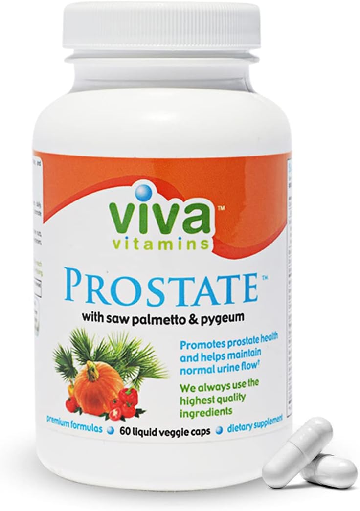 Men's Prostate Health Supplements with Pygeum, Pumpkin Seed Oil, Saw Palmetto - Prostate Formula for Bladder Health - 60 Veggie Capsules