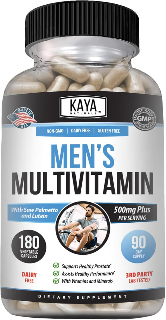 Men's Prostate Multivitamin with Minerals - Daily Supplement for Men - Supports Prostate Health - 180 Veggie Capsules