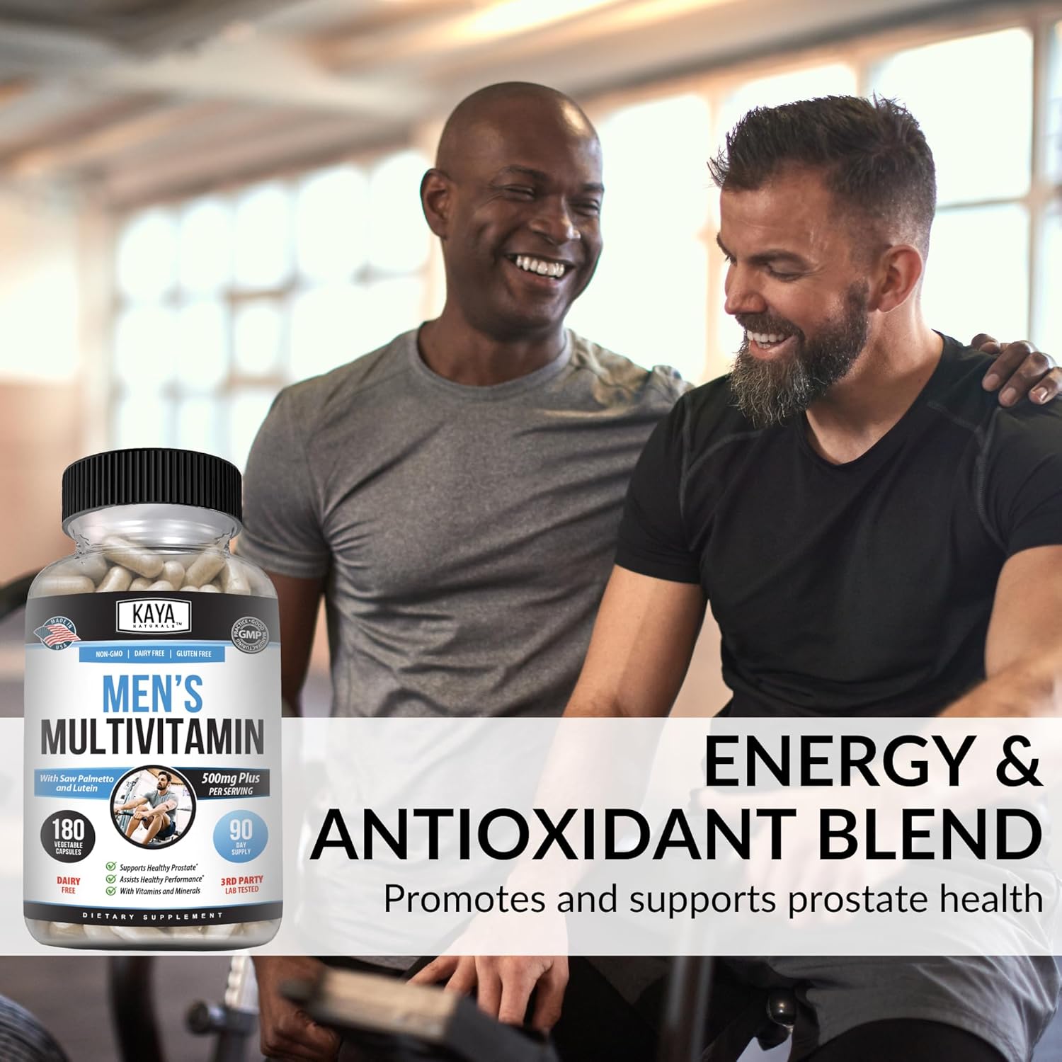 Men's Prostate Multivitamin with Minerals - Daily Supplement for Men - Supports Prostate Health - 180 Veggie Capsules