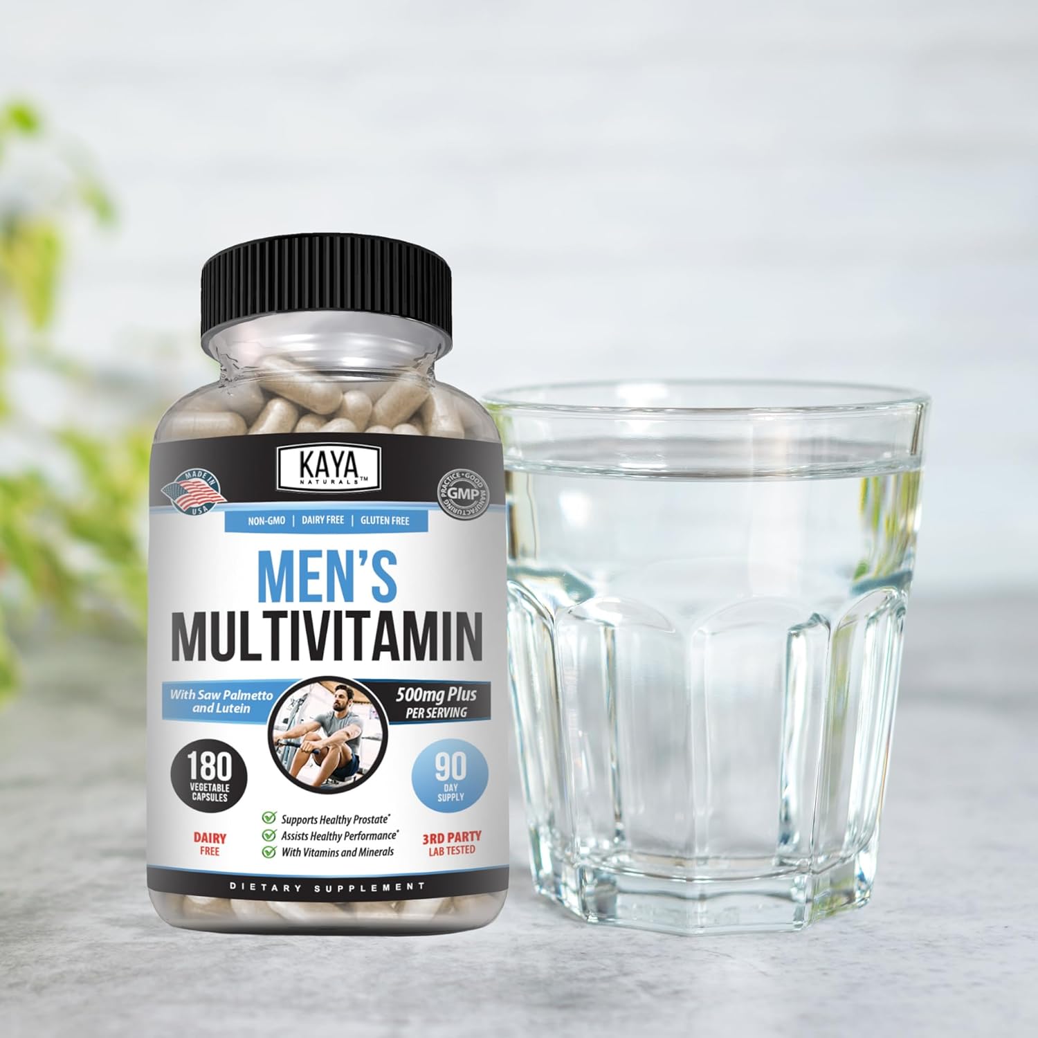 Men's Prostate Multivitamin with Minerals - Daily Supplement for Men - Supports Prostate Health - 180 Veggie Capsules