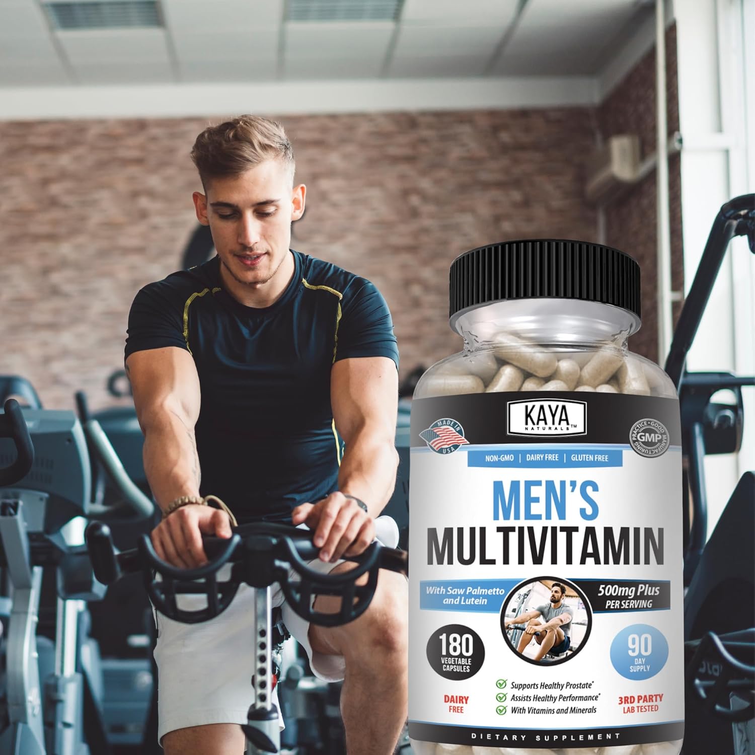 Men's Prostate Multivitamin with Minerals - Daily Supplement for Men - Supports Prostate Health - 180 Veggie Capsules