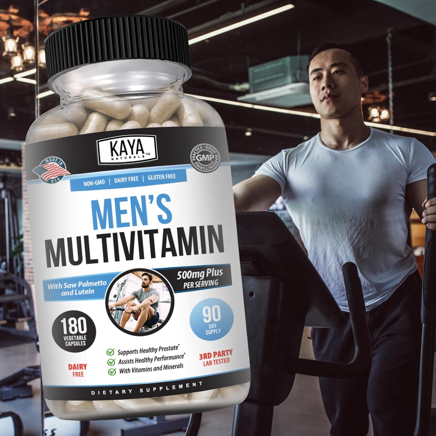 Men's Prostate Multivitamin with Minerals - Daily Supplement for Men - Supports Prostate Health - 180 Veggie Capsules