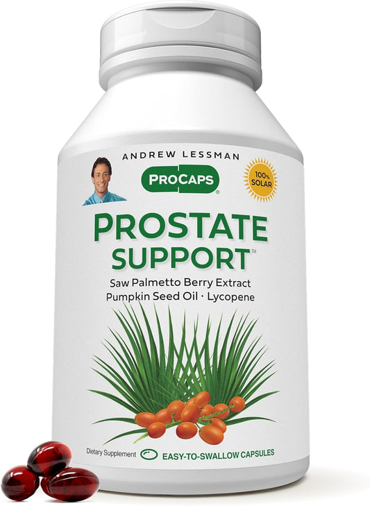 Men's Prostate Support Supplement - 180 Softgels with Saw Palmetto, Pumpkin Seed Oil, Lycopene, Omega-3 - Promotes Prostate, Urinary, and Bladder Health with No Additives