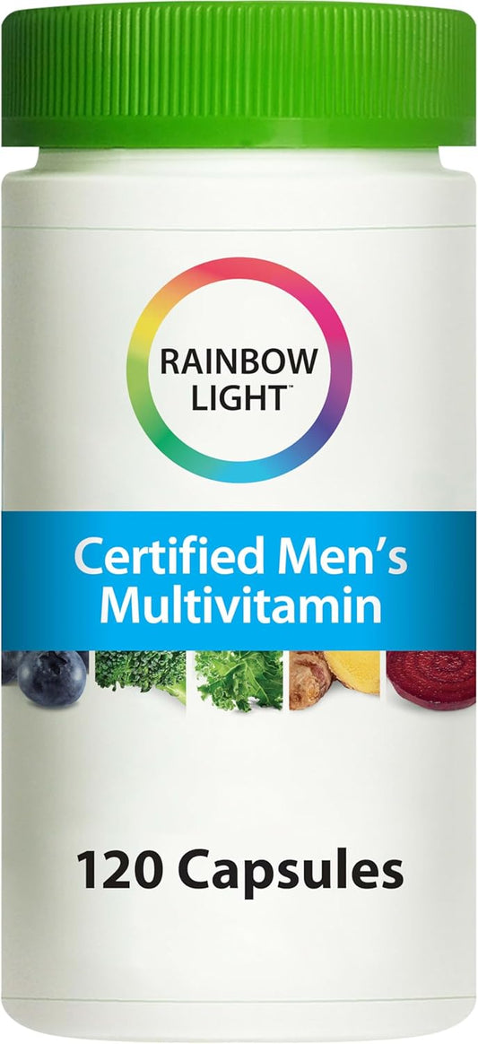 Men's Rainbow Light Multivitamin with Vitamin C, D, Zinc & Probiotics - High Potency Immune, Heart, & Liver Support - Non-GMO, Vegetarian - 120 Tablets