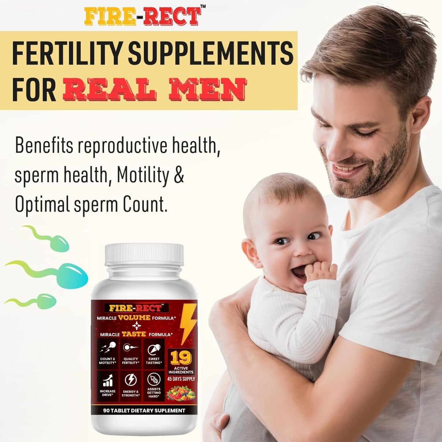Men's Semen Health & Fertility Supplement - Increase Semen Volume & Taste - Doctor Formulated Semen Volumizer - 90 Tablets (45 Days)