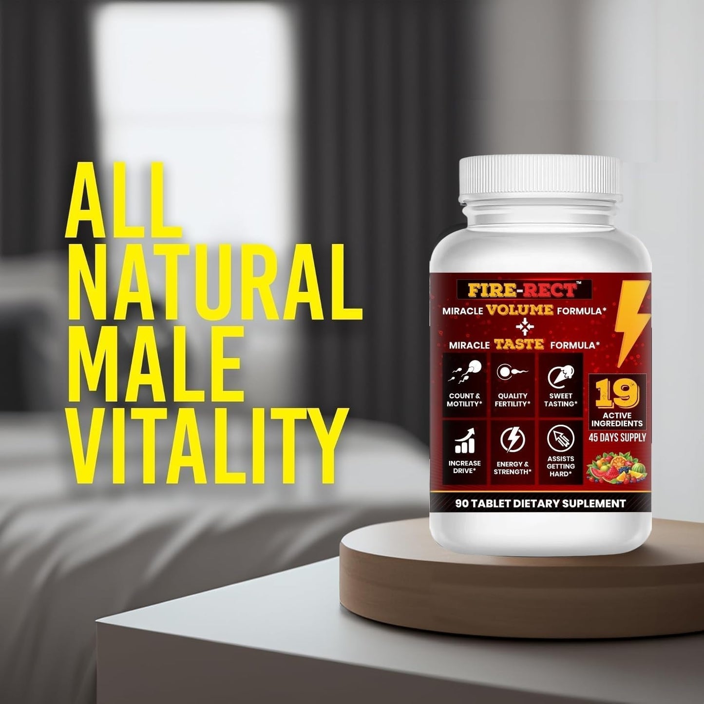 Men's Semen Health & Fertility Supplement - Increase Semen Volume & Taste - Doctor Formulated Semen Volumizer - 90 Tablets (45 Days)