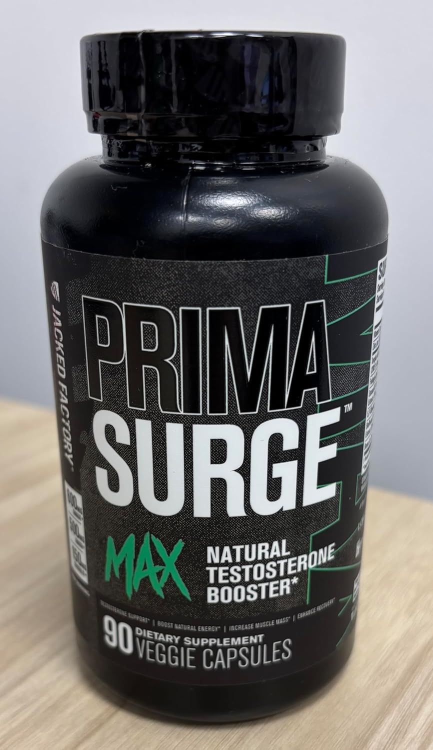 Men's Strength & Stamina Enhancers - PRIMASURGE & Primasurge Max Combo Pack - with Tongkat Ali, PrimaVie, Ashwagandha - 60 Capsules & 90 Capsules