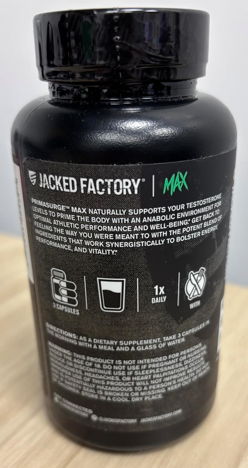 Men's Strength & Stamina Enhancers - PRIMASURGE & Primasurge Max Combo Pack - with Tongkat Ali, PrimaVie, Ashwagandha - 60 Capsules & 90 Capsules