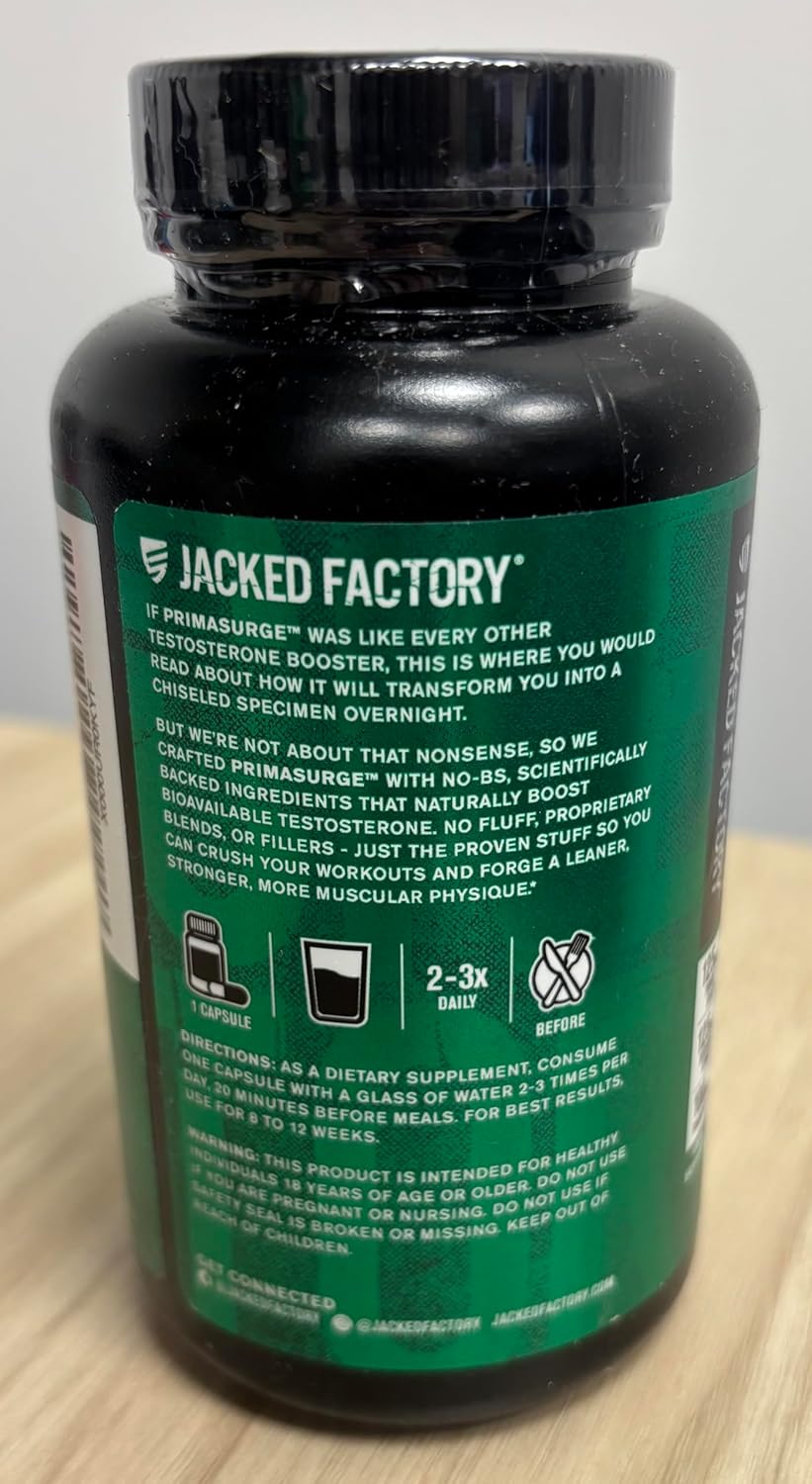 Men's Strength & Stamina Enhancers - PRIMASURGE & Primasurge Max Combo Pack - with Tongkat Ali, PrimaVie, Ashwagandha - 60 Capsules & 90 Capsules