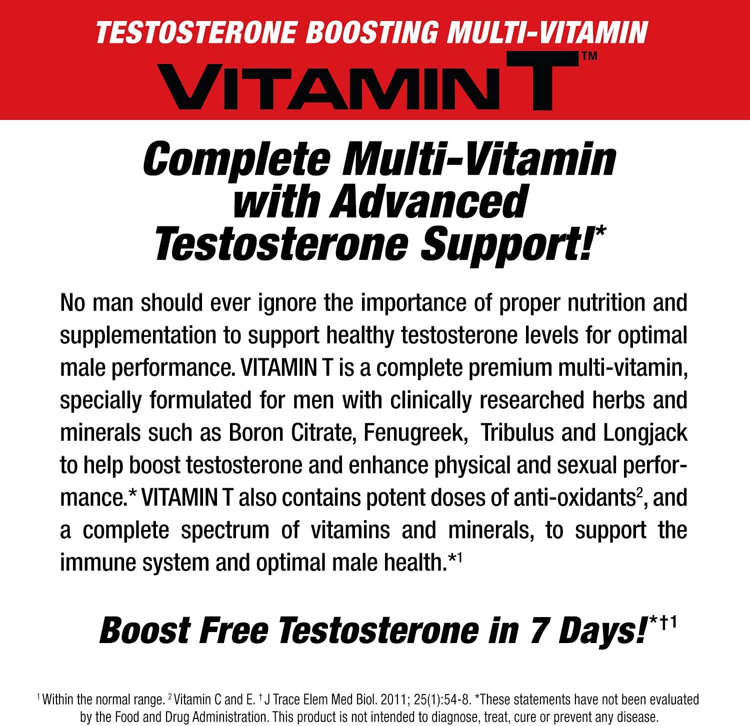 Men's Testosterone-Boosting Multivitamin with 20 Vitamins & Minerals - MuscleMeds Vitamin T Daily Supplement for Muscle & Sexual Health, 90 Count