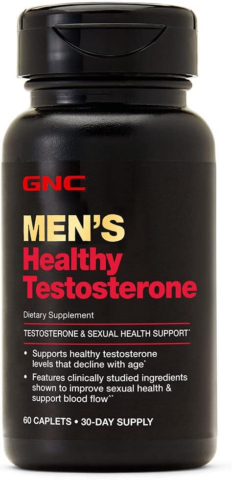 Men's Testosterone Support Caplets for Healthy Testosterone and Sexual Health, 60 Count