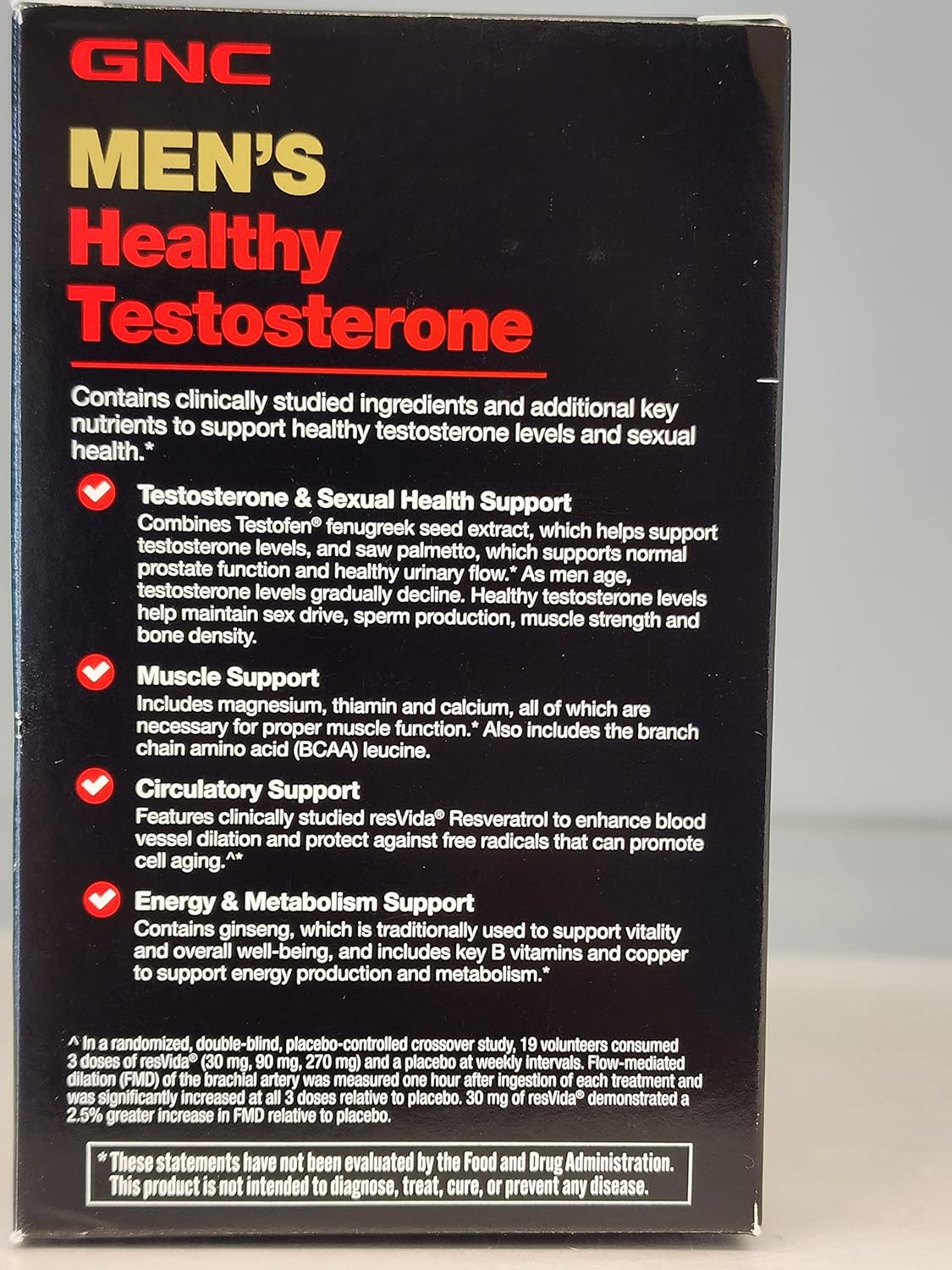 Men's Testosterone Support Caplets for Healthy Testosterone and Sexual Health, 60 Count