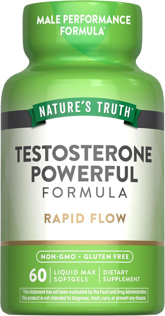 Men's Testosterone Support Supplement | 60 Softgels | Natural, Non-GMO, Gluten-Free Formula by Nature's Truth