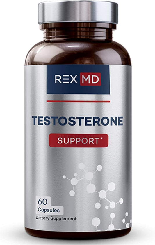 Men's Testosterone Support Supplement | Boost Energy, Stamina & Performance | Fenugreek & Natural Ingredients | Made in USA | REX MD