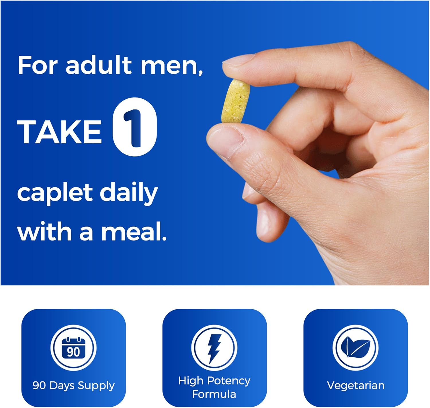 Men's Ultra 360 Multivitamin with Minerals, Herbs & Antioxidants - 90 Caplets for Energy & Immune Support