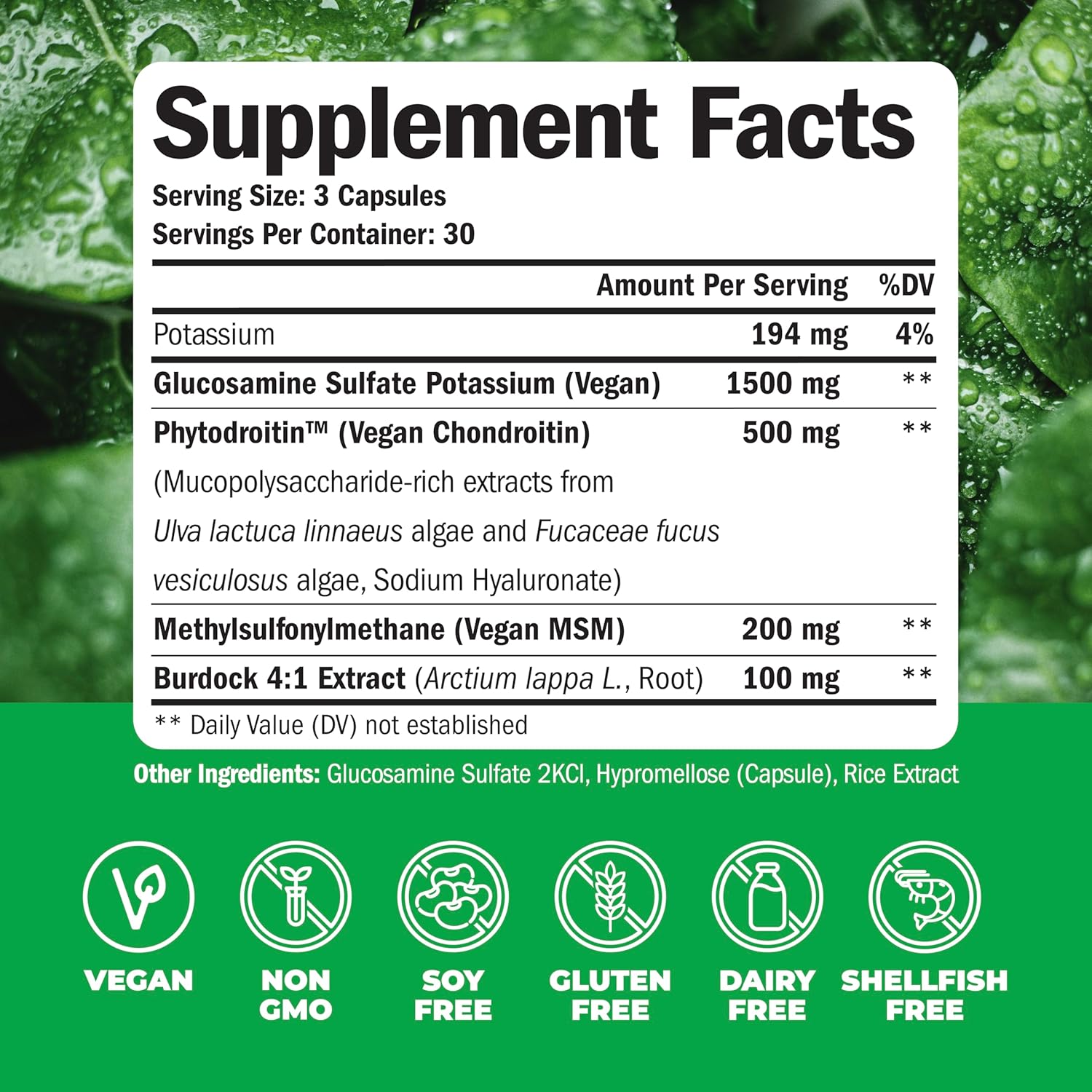 Men's Vegan Joint Support Supplement with Glucosamine, Chondroitin, MSM, and Multivitamins by Vimerson Health