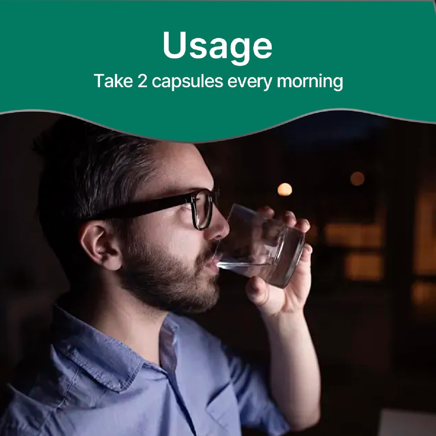 Men's Vitality & Energy Booster with Ashwagandha, PQQ, Tribulus Terrestris Extract, Vitamin D3 - 60 Capsules, USA Made