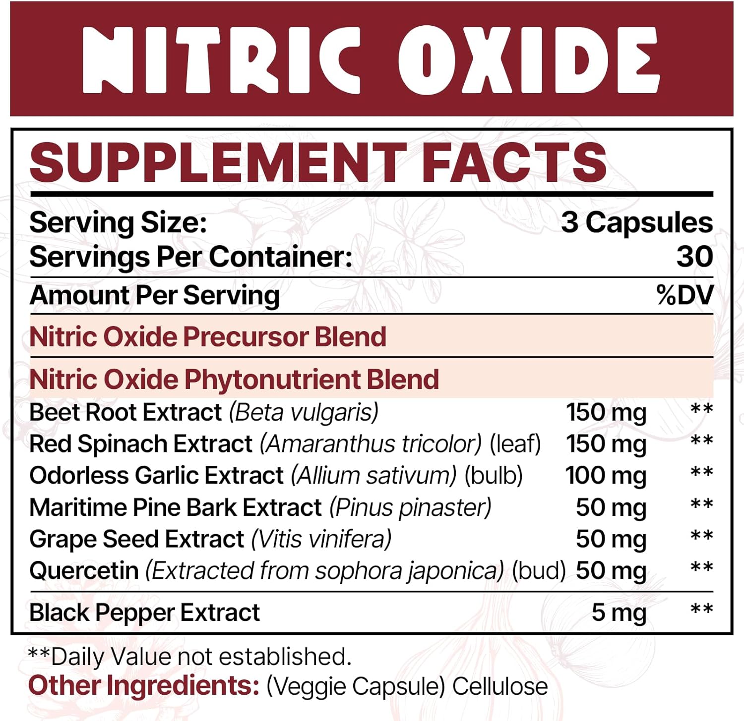 Men's Zdoroviye Nitric Oxide Supplement - 2,255mg Per Serving - 13 in 1 Nitric Oxide & Phytonutrients Complex - Supports Heart & Immune System - 90 Capsules