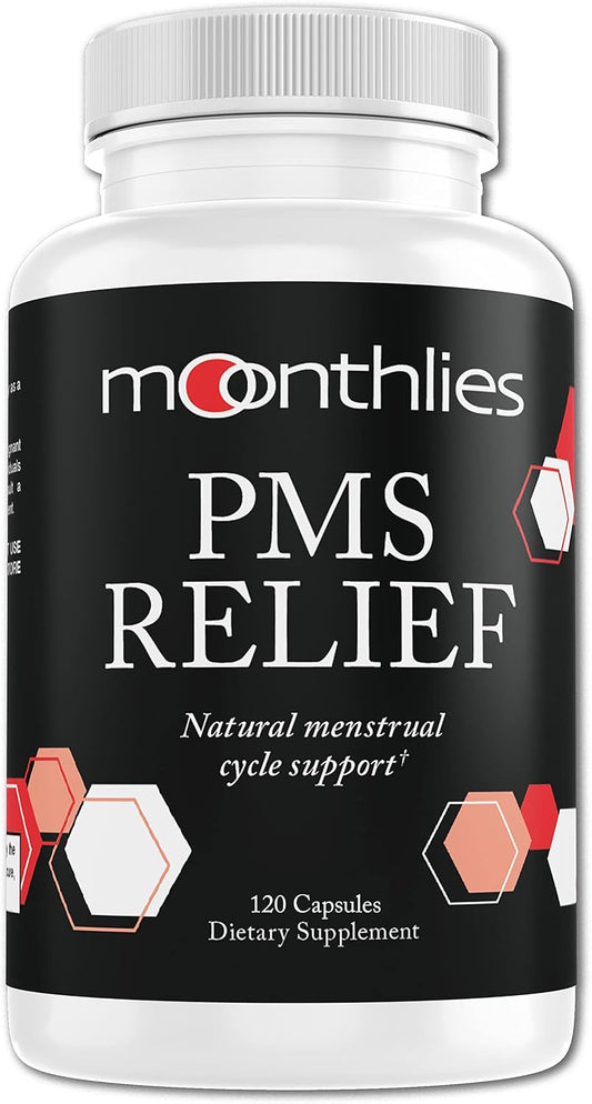 Menstrual Cycle Support Supplement for Women - Natural Relief for PMS Symptoms, Mood Swings, Cramps, Bloating, Fatigue, Water Retention - 60 Day Supply