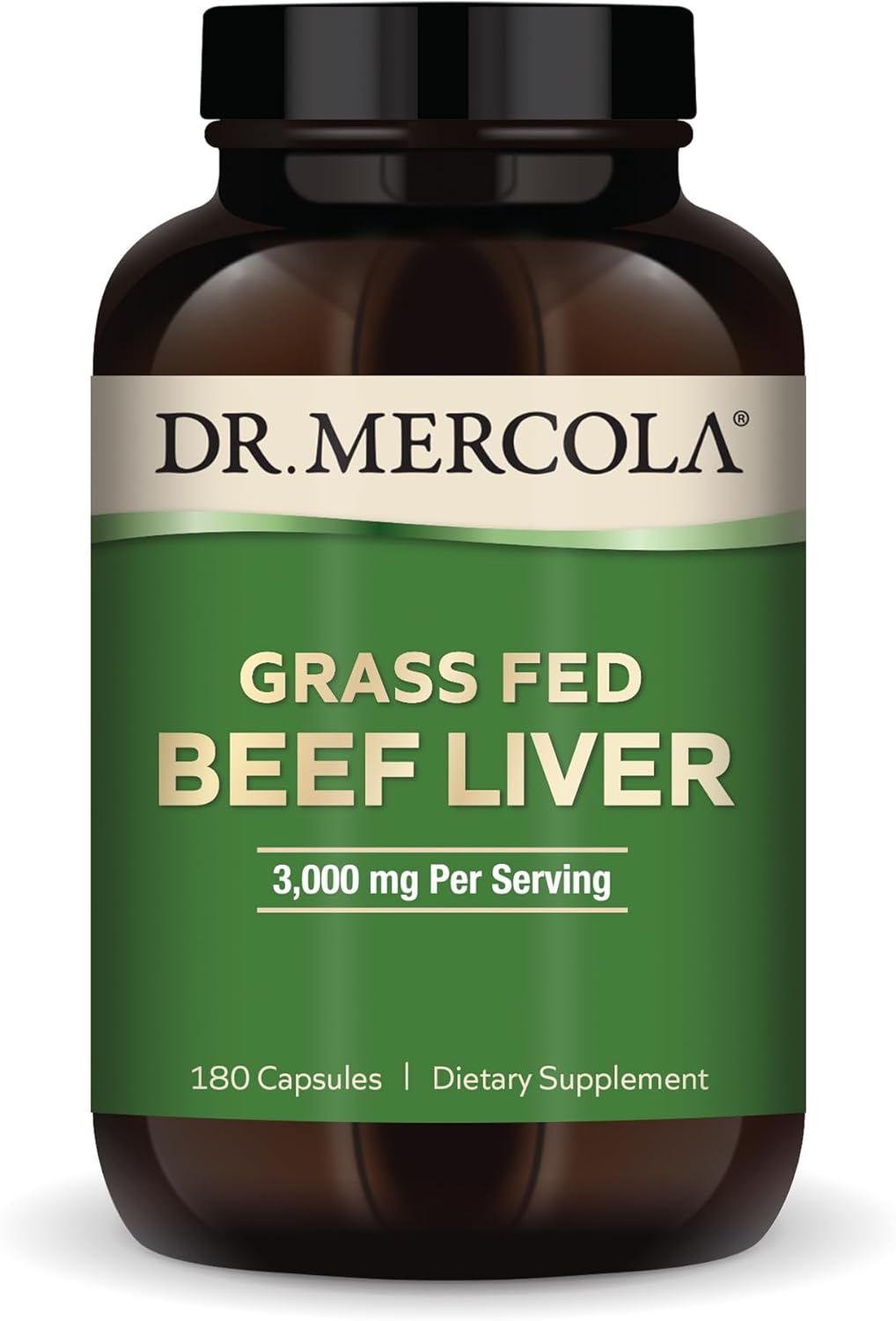 Mercola Grass Fed Beef Liver Capsules - 30 Servings, 3,000 mg Per Serving - Immune Health Support Dietary Supplement
