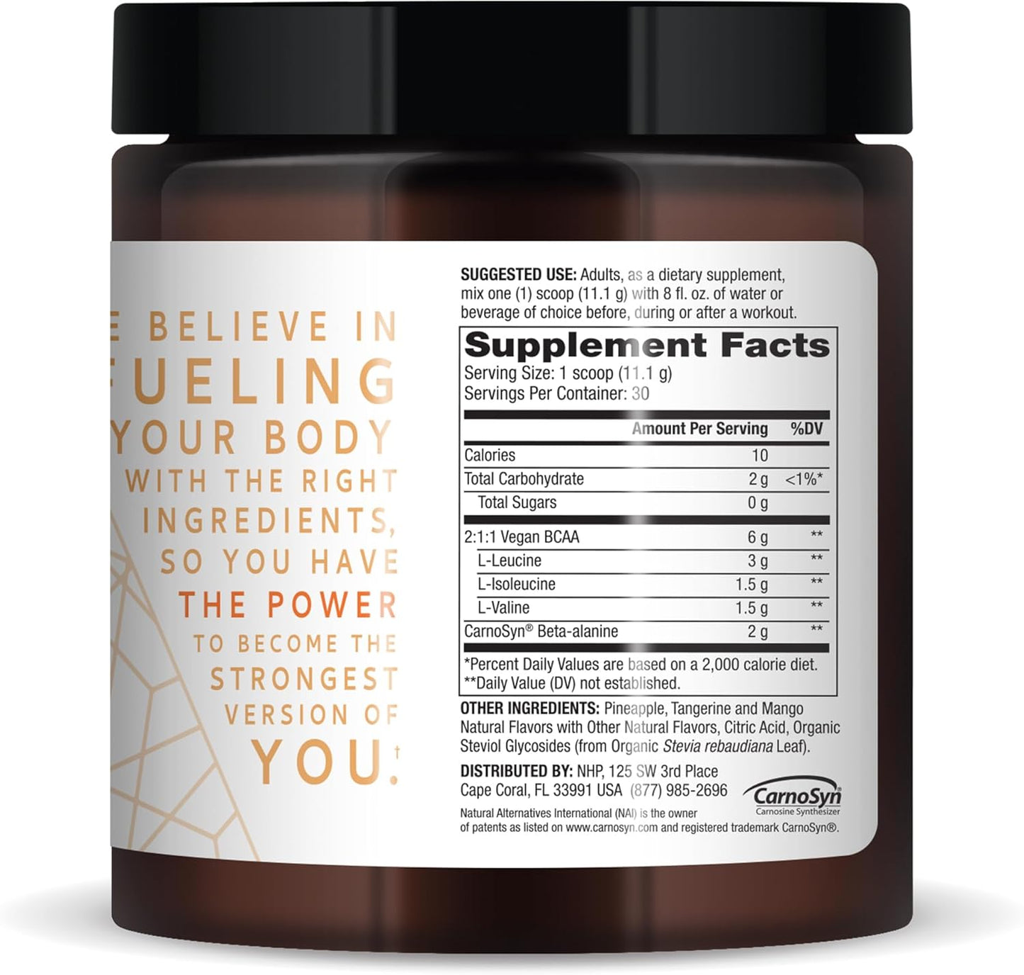 Mercola Pure Power BCAA + Beta-Alanine, Tropical Punch Flavor, 11.7 oz - 30 Servings, Non-GMO, Sugar-Free