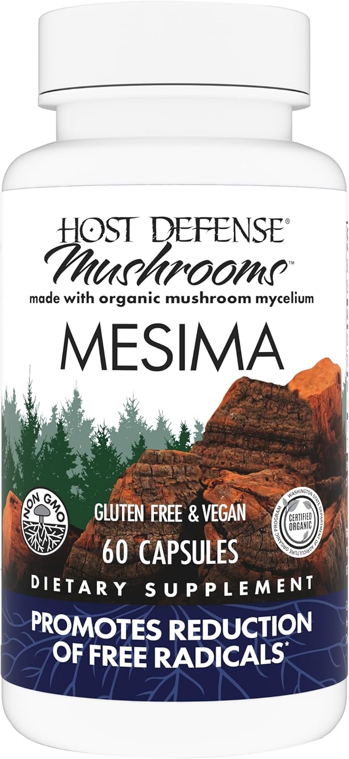 Mesima Mushroom Capsules - Immune Support & Antioxidant Supplement - Boosts Balanced Immune Response - 60 Capsules