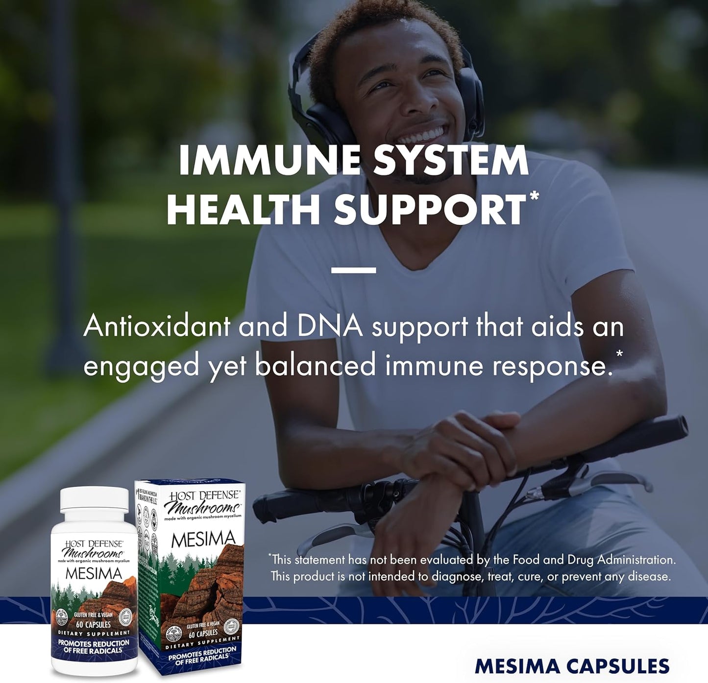 Mesima Mushroom Capsules - Immune Support & Antioxidant Supplement - Boosts Balanced Immune Response - 60 Capsules