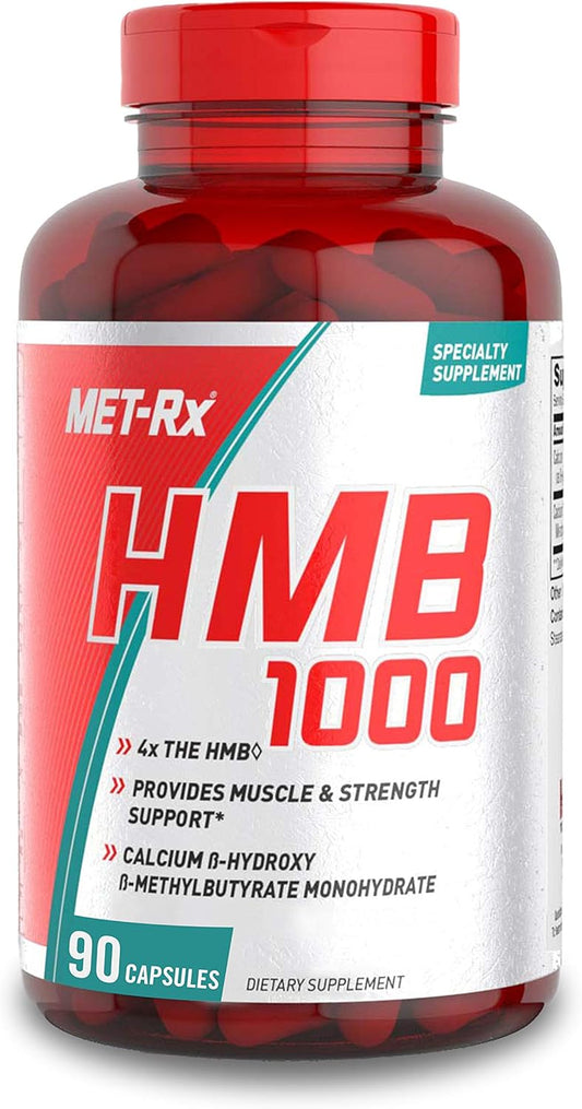 MET-Rx HMB 1000 Capsules - 90 Count Dietary Supplement for Fitness & Muscle Growth