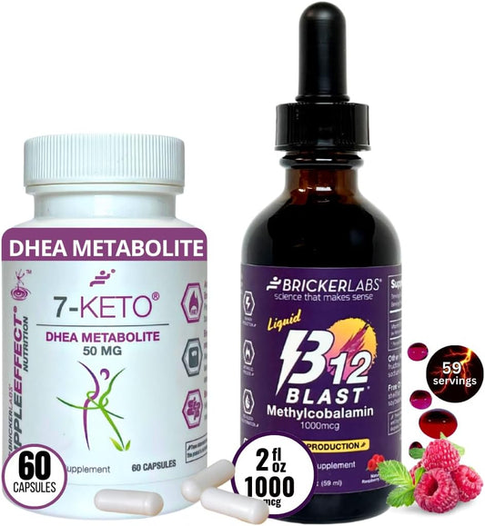 MetaboBoost Duo: 7-Keto DHEA Fat-Burning Support & B12 Blast Energy Vitamins