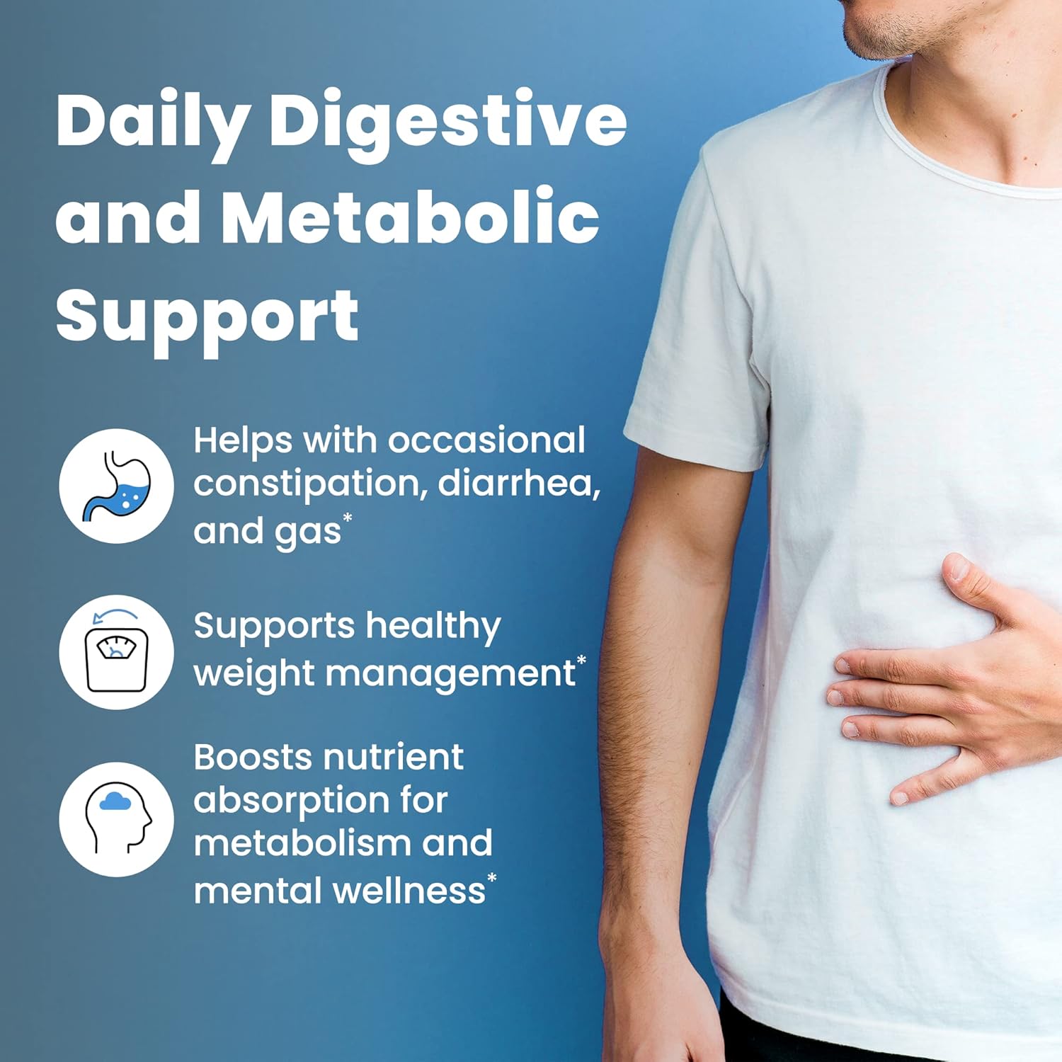 Metabolic Boost Probiotic Supplement for Energy, Weight Management, and Gut Health - 10 Billion CFU, Vegan - 30 Servings