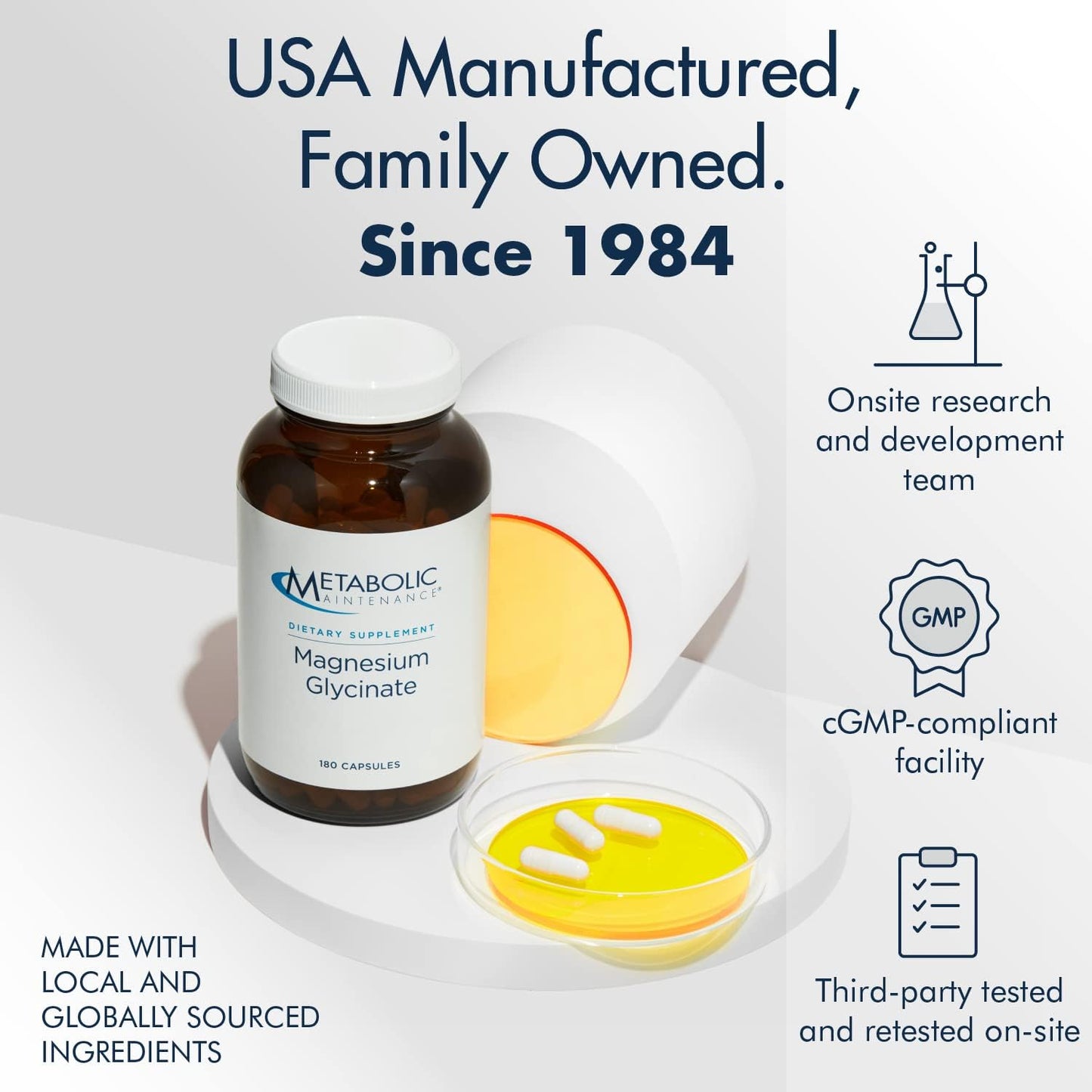 Metabolic Maintenance Brain Cell + Magnesium Glycinate Capsules - Citicoline, DMAE, Phosphatidylserine + Ginkgo for Memory + Focus, Supports Calm, Mood, Muscle + Cardiovascular Health (180 Caps)