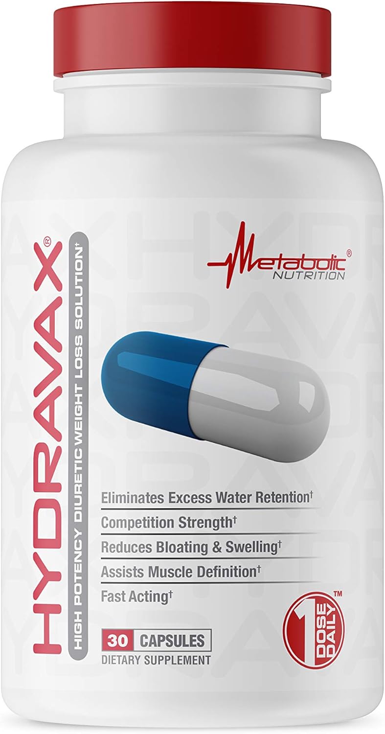 Metabolic Nutrition Hydravax Diuretic Water Pills - Natural & Safe for Water Retention - Dandelion, Magnesium, Green Tea, Cranberry - 30 Capsules