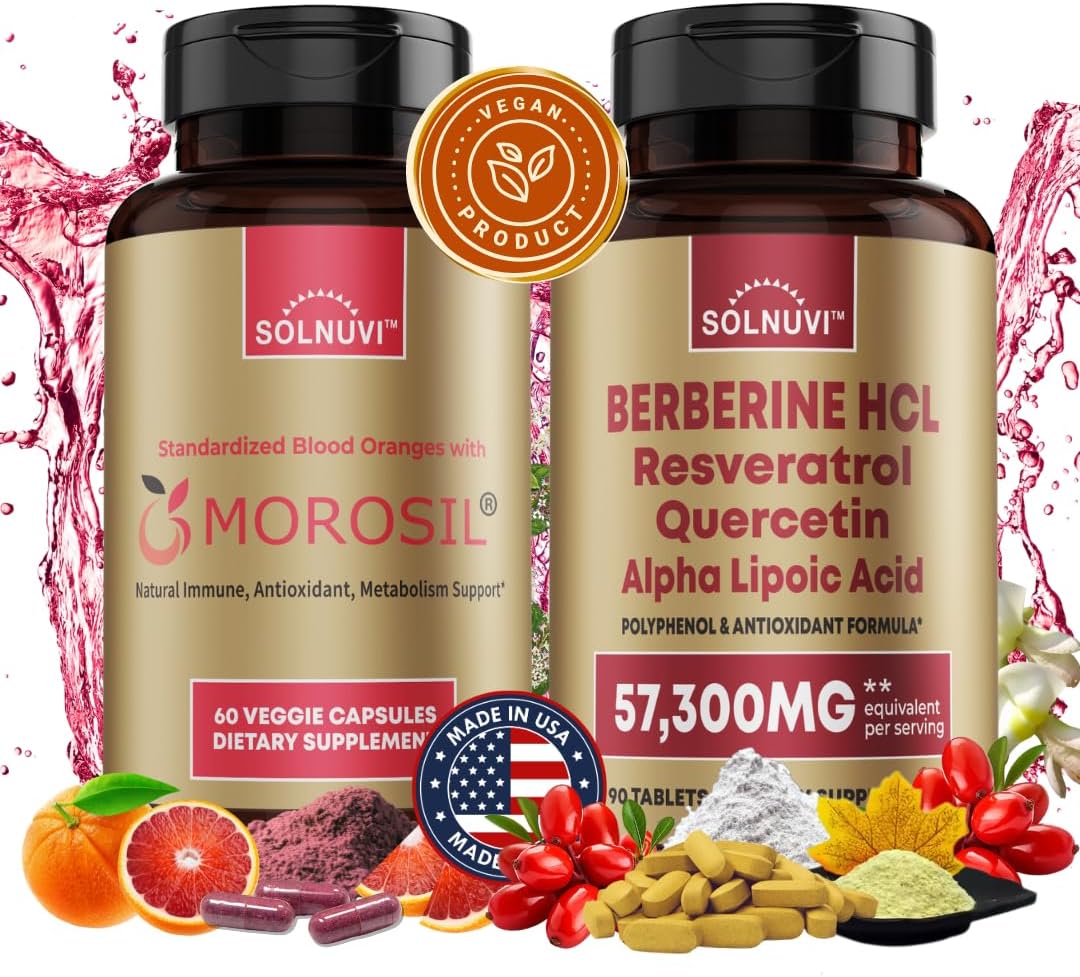 Metabolism Support Bundle: Morosil, Berberine, Resveratrol, Quercetin & Alpha Lipoic Acid - Antioxidant & Wellness Supplement for Vitality - Non-GMO, Gluten-Free, Vegan