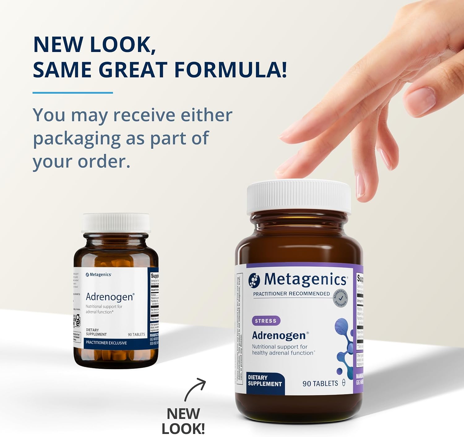 Metagenics Adrenogen - Raw Adrenal Complex for Hormone Balance - B Vitamins & PABA - Non-GMO - Gluten-Free - 90 Tablets