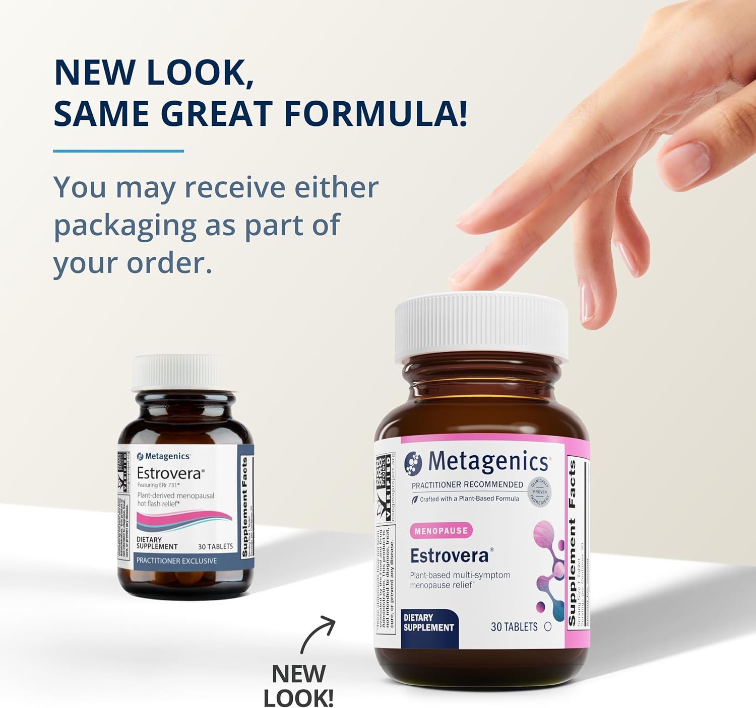 Metagenics Estrovera: Hormone-Free Perimenopause & Menopause Support - Hot Flashes, Night Sweats Relief - Gluten-Free, Vegetarian, Non-GMO - 30 Tablets
