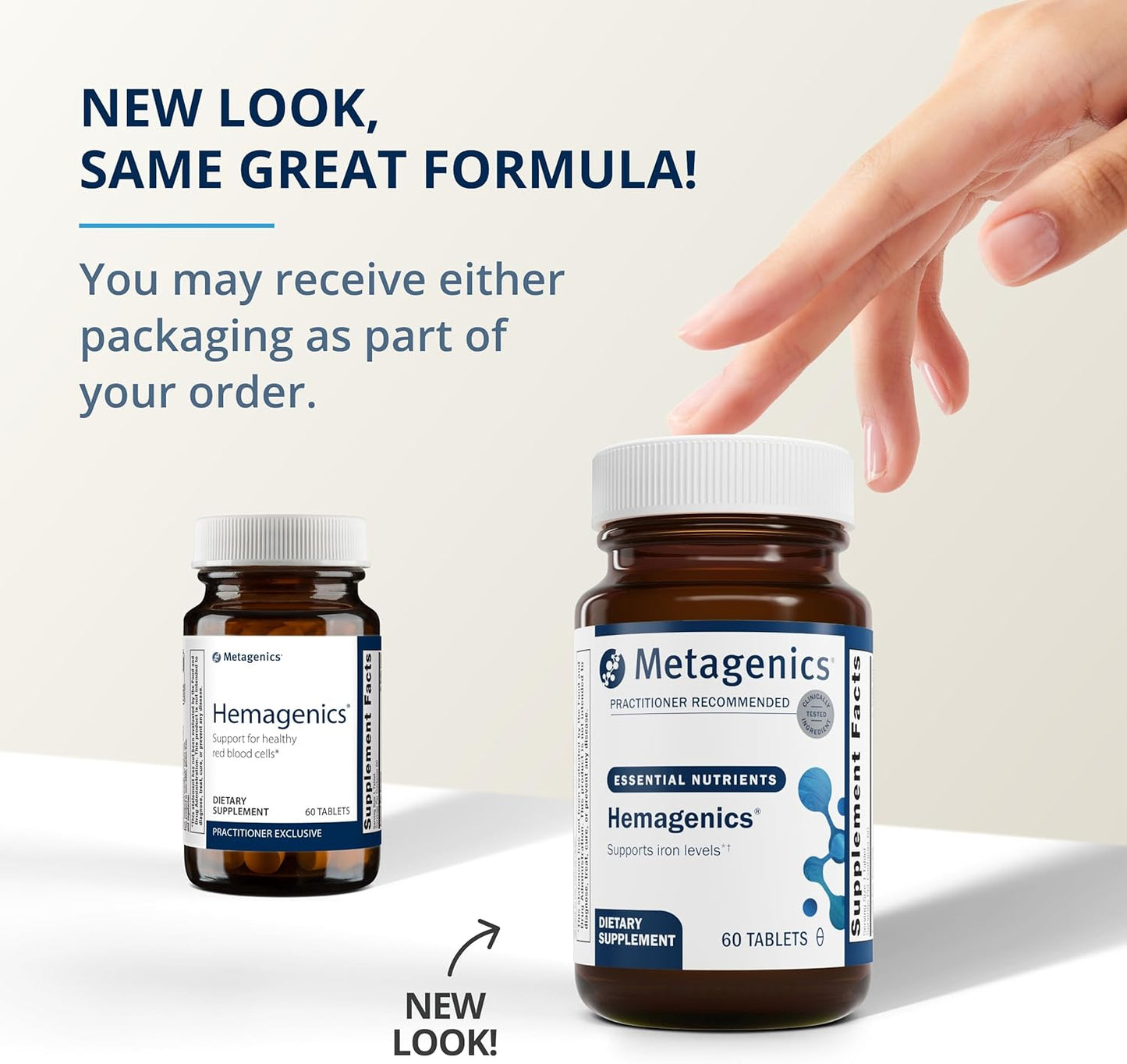 Metagenics Hemagenics Iron Supplement - Non-Constipating with Vitamin B12, B6, and Folate - Supports Healthy Red Blood Cells - Non-GMO, Gluten-Free, Vegetarian - 60 Tablets