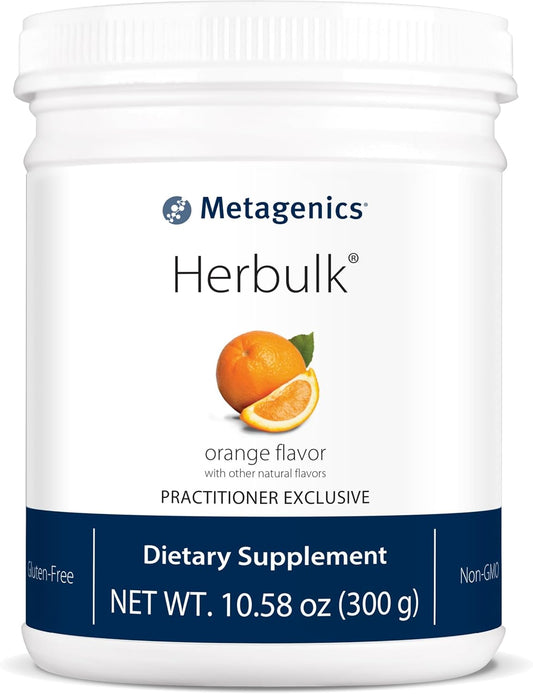 Metagenics Herbulk Powder - Orange Flavor - 7g Fiber - Intestinal Health Support - Non-GMO, Gluten-Free & Vegetarian - 10.58 oz