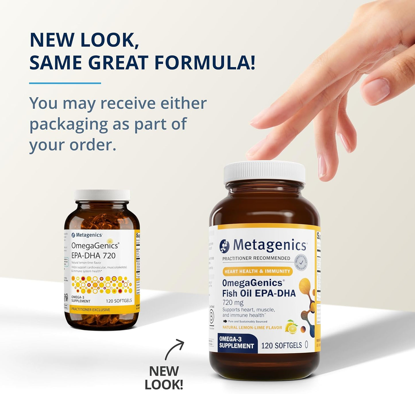 Metagenics OmegaGenics Fish Oil EPA-DHA 720 - Omega-3 Supplement for Heart, Musculoskeletal, & Immune Health - 120 Softgels
