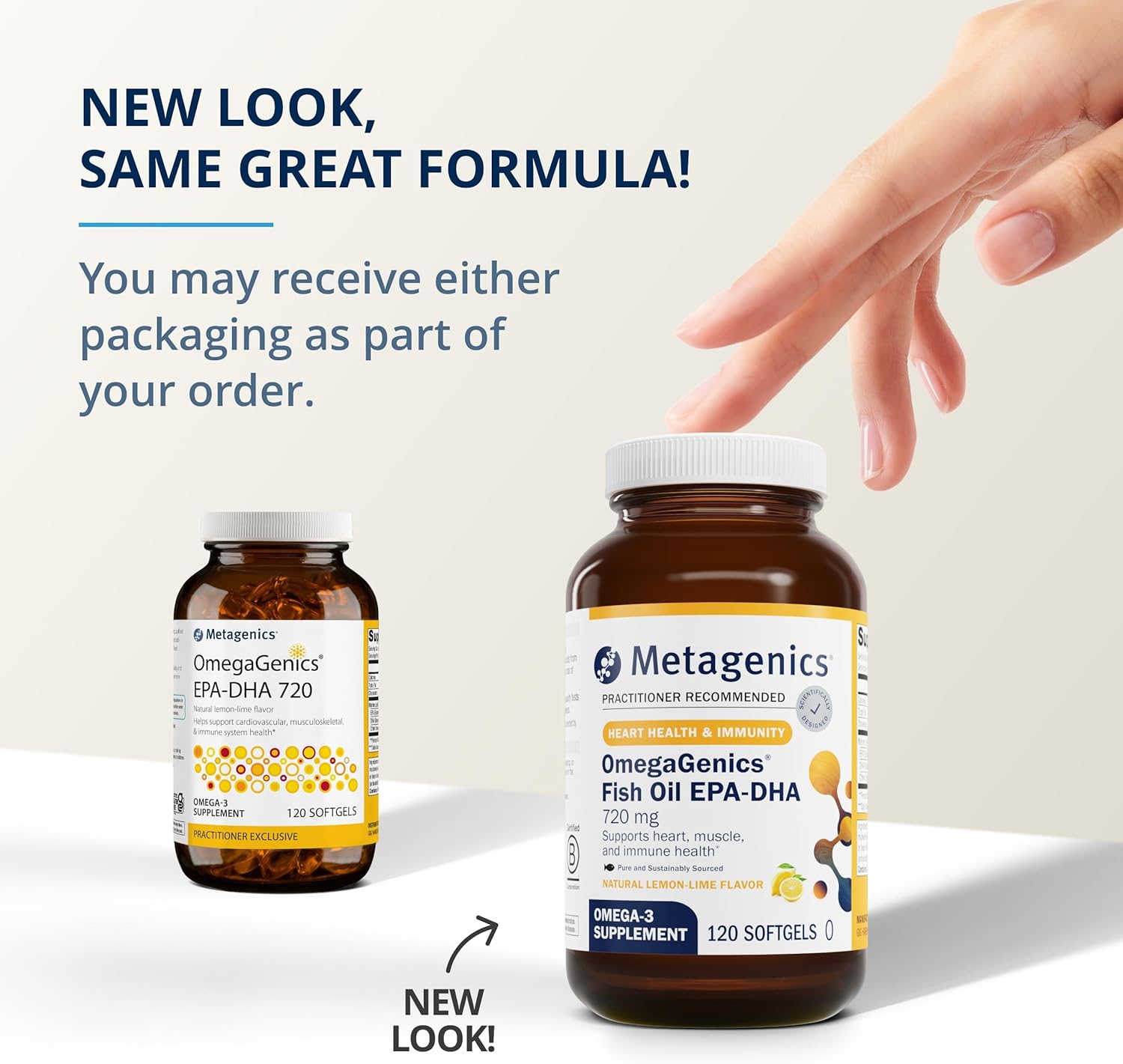 Metagenics OmegaGenics Fish Oil EPA-DHA 720 - Omega-3 Supplement for Heart, Musculoskeletal, & Immune Health - 120 Softgels